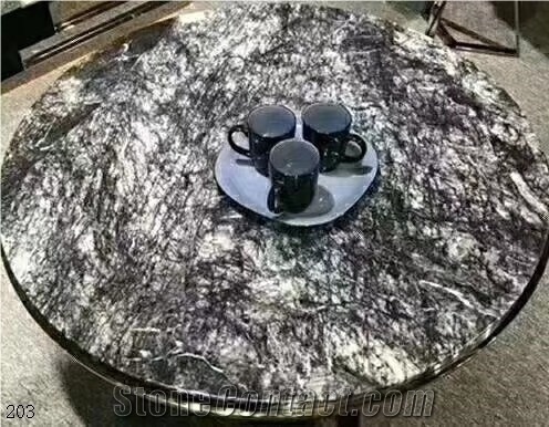 Agate Black Marble Slab Interior Decoration Tiles for Table Top
