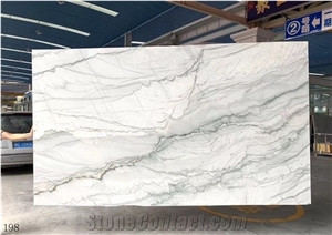 Brazil Calacatta White Marble Slab Interior Tiles Bookmatch