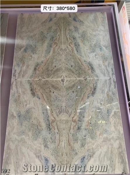 Fantacy Crystal Marble Slab Interior Tiles Bookmatched Use