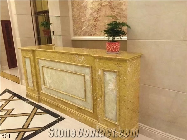 Kalun Gold Marble Slab Wall Interior Decoration Tiles Vanity