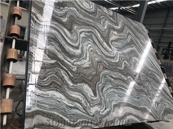Water Cloud Gauze Marble Grey Slabs Dark Wave Natural Tiles
