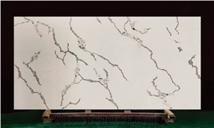 Artificial Calacatta White Quartz Slabs Tiles for Work Top
