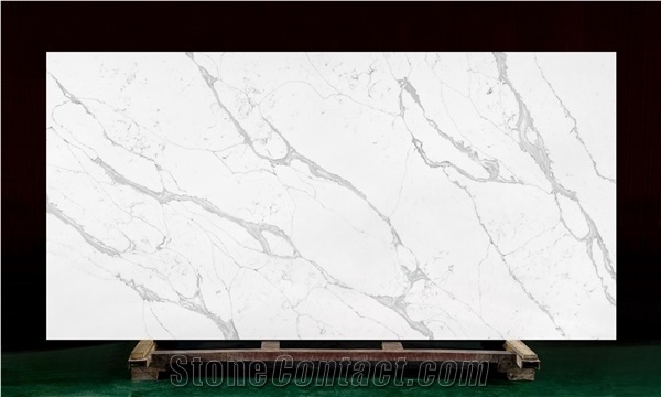 Artificial Quartz White Stone Calacatta Quartz Countertop Price