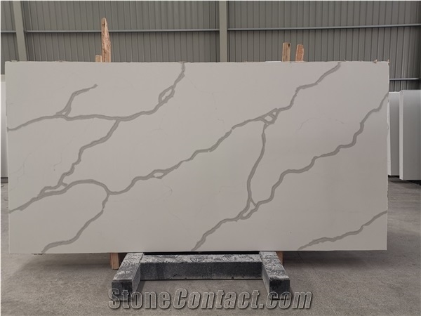 Artificial Stone Calacatta White Quartz Stone for Countertop