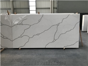 Artificial Stone Calacatta White Quartz Stone for Countertop