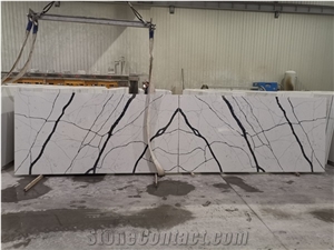 Calacatta Quartz Stone Artificial Engineered Stone Top Slabs