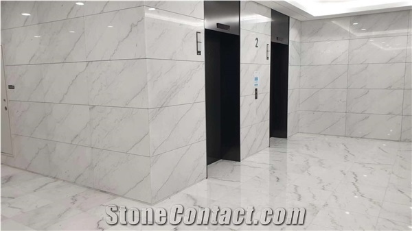 Natural White Guangxi Marble Flooring Tiles