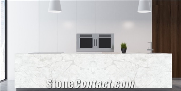Quartz Stone Kitchen Countertop White Quartz Island Top