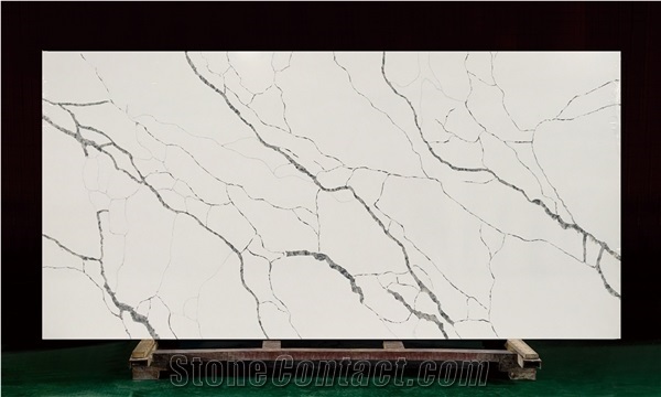 White Artificial Quartz Stone for Countertops Big Size Slabs