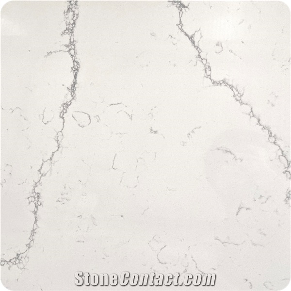 White Calacatta Polished Surface Quartz Slab