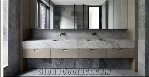 Landscape Grey Granite Natural Stone Solid Wash Basin