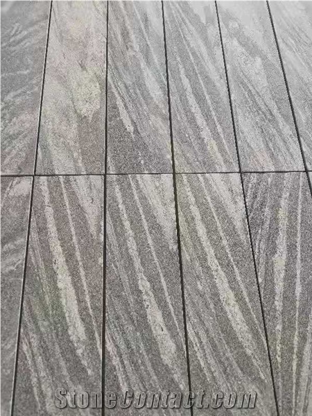 Mountain Grey Stone Flamed Granite Flooring Tiles