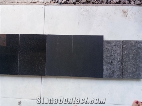 Black Honed Granite Flooring Tiles