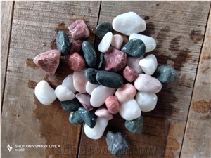 Mixing Color Pebbles Gravel Stones