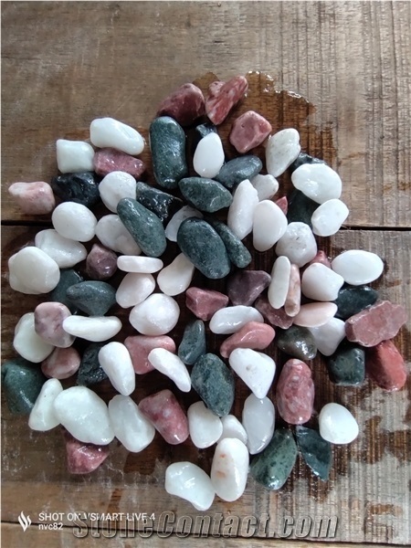 Mixing Color Pebbles Gravel Stones