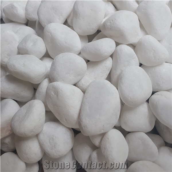 Snow White Tumbled Pebble for Outdoor Landscaping