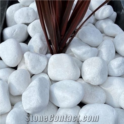 Snow White Tumbled Pebble for Outdoor Landscaping