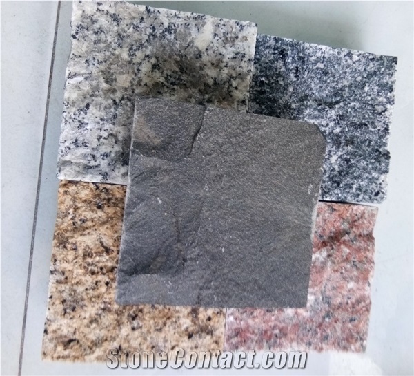 Thick Multiple Color Granite Paving Stone, Cobblestone