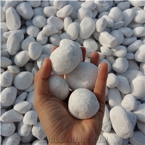 Tumbled Pebble Stone White Color Landscaping Stone