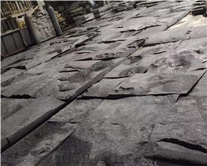 China Split Surface Granite Slab and Tile Dark Grey Granite