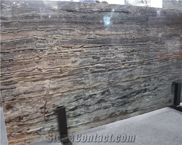 China Wood Marble Da Vinci Brown Marble Slab