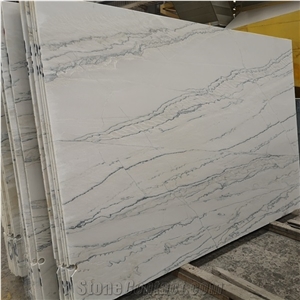 Lamberti Bianco Quartzite White Macaubas Tile and Big Slab