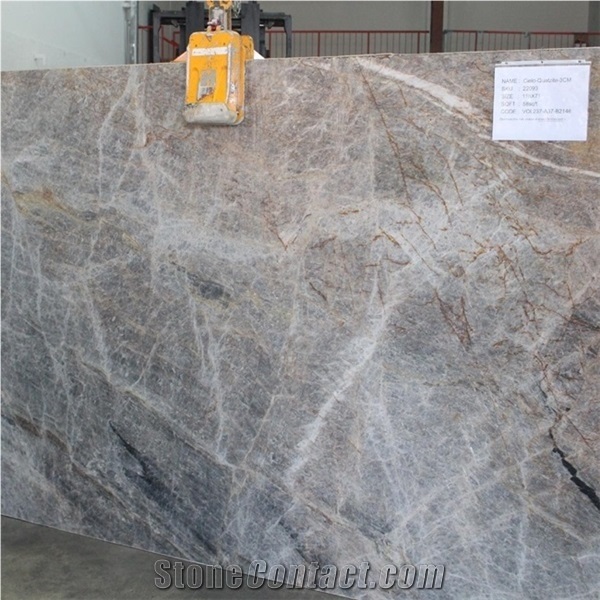 Natural Stone Grey Cielo Quartzite Tile and Big Slab