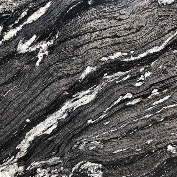 Natural Stone Sea Wave White Veins Atacama Black Granite