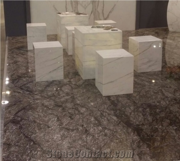 Grey Lido Marble Blocks, Tiflet Dark Marble Blocks
