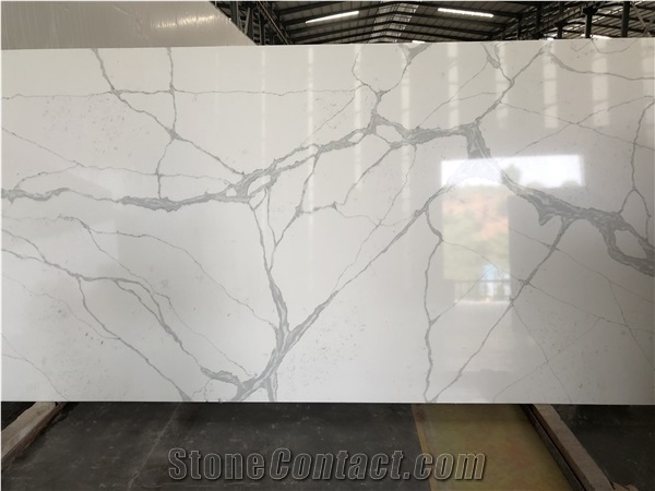 Calacatta Artificial Quartz Slabs Tiles Kitchen Surface