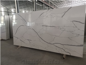 Calacatta White Quartz Slab Tile from Factory Wall Floor