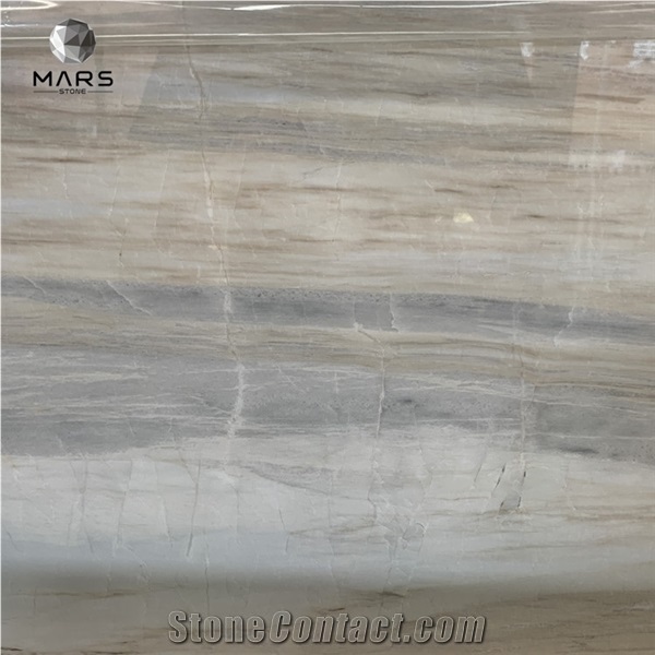 Export China White Marble Eurasian White Wood Grain Slabs