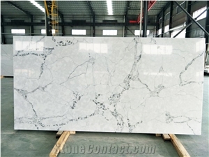Factory Calacatta Quartz Stone Slabs Tiles Surface Covering