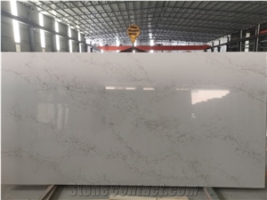 Factory Carrara White Quartz Stone Slabs Tiles Floor Wall