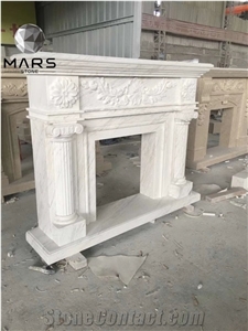 New Design Decorative Fireplace White Marble Fireplace