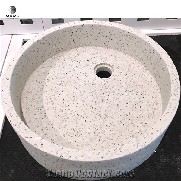 White Cement Concrete Terrazzo Wash Basins and Sinks