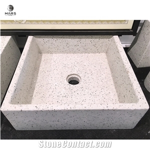 White Cement Concrete Terrazzo Wash Basins and Sinks