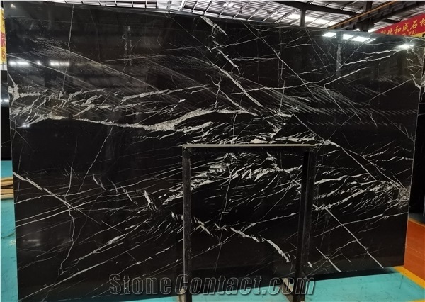 Chinese Cheap Black Marquina Marble Slab Price