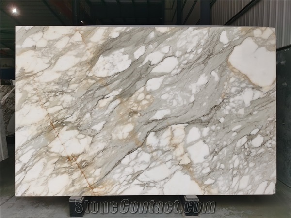 Italy Calacatta Oro White Marble with Gold Veins Slab