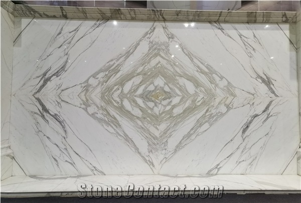 Luxury Italy Calacatta Carrara White Marble Slab