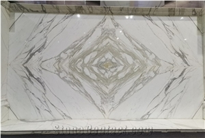 Luxury Italy Calacatta Carrara White Marble Slab