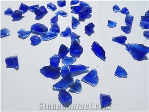 Glass Stone Deep Blue Color Stone Lumps 1-50mm