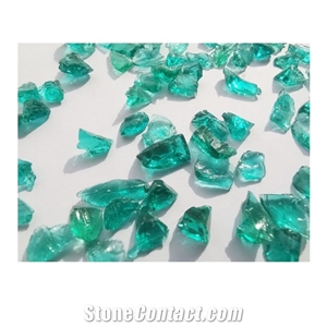 Green Color Glass Sand and Glass Lumps Gd-019