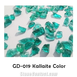 Green Color Glass Sand and Glass Lumps Gd-019