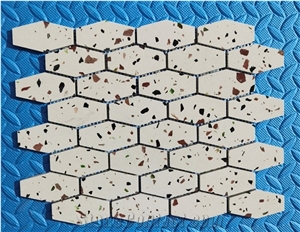 8080cm Natural Marble Mosaic with Cement Terrazzo