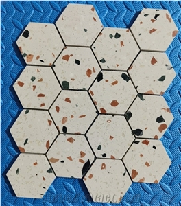 Trustworthy Vendor Chevron Hexagonal Terrazzo Mosaics Tile