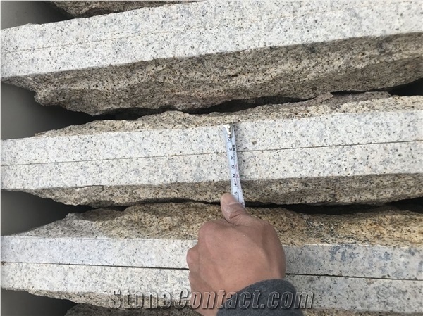 Mushroom Yellow Granite Stone Natural Split Wall