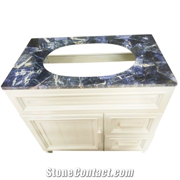 Customized Gemstone Quartz Bathroom Vanity Tops Wash Basin