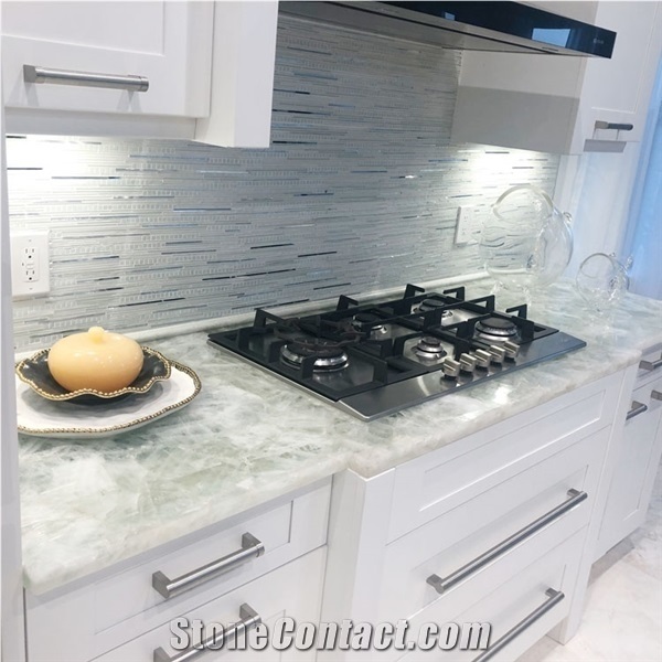 Customized Luxury Gemstone Kitchen Countertop Island Top