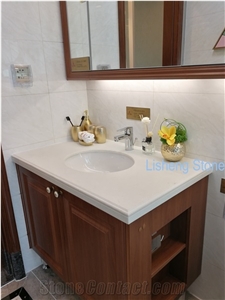 Crystal White Artificial Marble Slab Vanity Table Top Wall